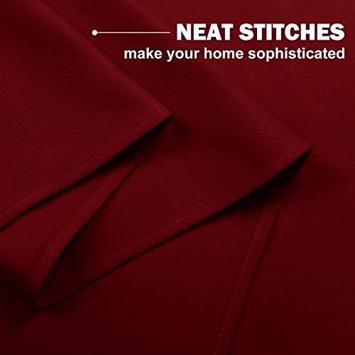 NICETOWN Blackout Christmas Tiers Curtains 30 Inch Length for RV Kitchen Basement Thermal Insulated Grommet Small Window Curtain for Bathroom Cabinet,42" Wide by 30" Long, 2 Panels, Burgundy Red
