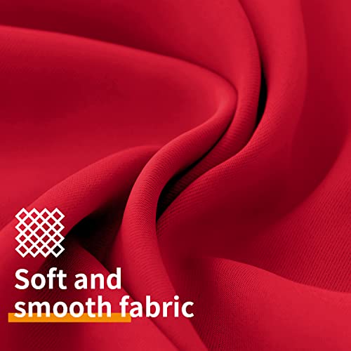 Red Blackout Curtains 63 Inch, Room Darkening Drapes - 2 Panels