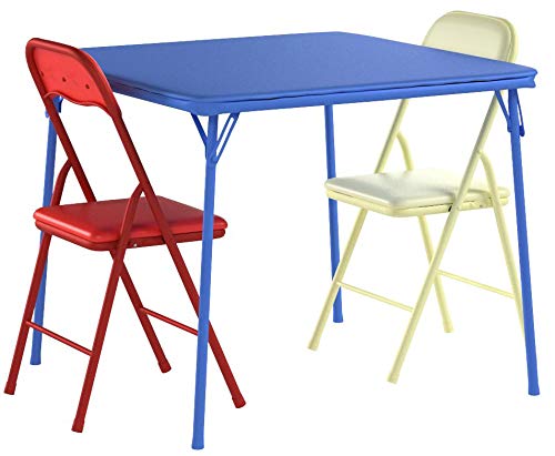 3-Piece Kids Folding Table and Chair Set for Playrooms and Classrooms