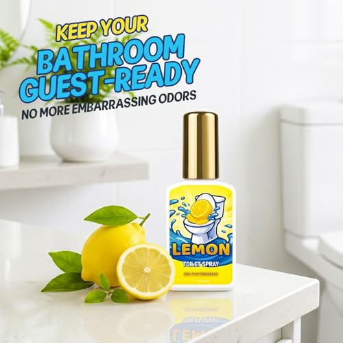 Natural Toilet Odor Eliminator Spray, Lemon Scent 2-Pack (4 Fl Oz)