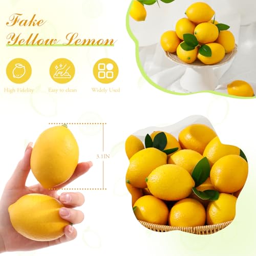 12 Pcs Ultra-Realistic Artificial Lemons for Home Decor