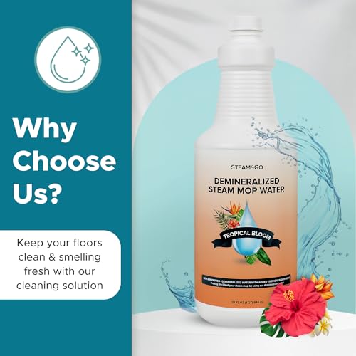 Demineralized Steam Mop Water Solution - Tropical Bloom, 32 oz
