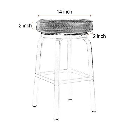 Memory Foam Bar Stool Cushions with Non-Slip Backing - 14" Black