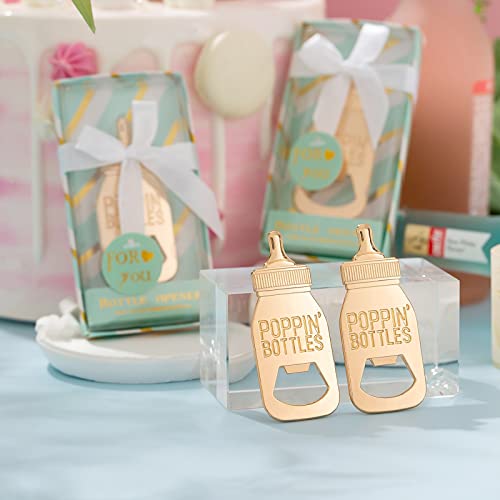 Uezea 24 Pack Baby Bottle Openers - Green Baby Shower Favor Gifts & Decorations