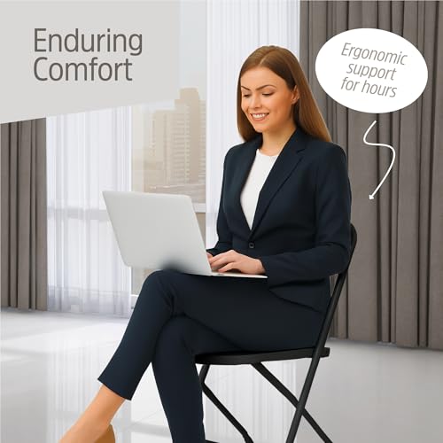 10-Pack Heavy-Duty Folding Chairs - Portable Steel Frame Seating