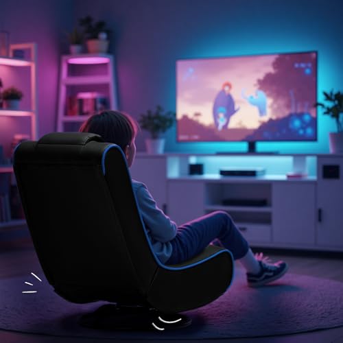 Foldable Swivel Floor Gaming Chair with Ergonomic Cushioning