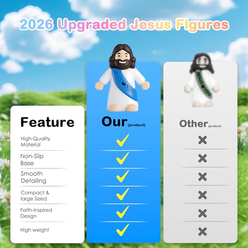 100pcs Mini Jesus Figurines - Bulk Tiny Rubber Figures for Faith Activities