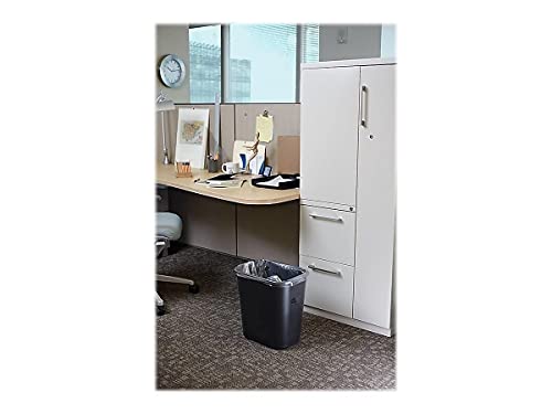 Rubbermaid Commercial Plastic Wastebasket 7-Gallon Black Trash Can