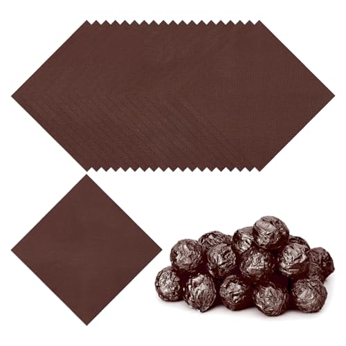PATIKIL 4.7x4.7 Inch Brown Foil Candy Wrappers Fine Grid - Pack of 100