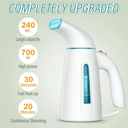 OGHom Portable Handheld Clothes Steamer 240ml Large Capacity 700W Fast Heat