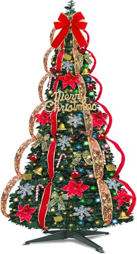 6.5 Ft Collapsible Prelit Christmas Tree with Dual Color Change & 8 Lighting Modes