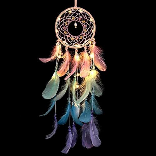 Handmade Dream Catcher Wall Decor with LED Lights