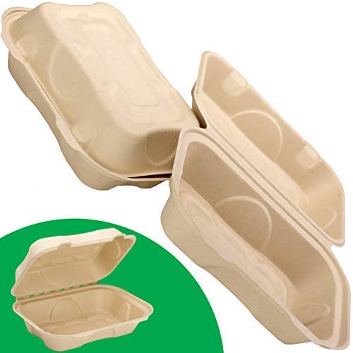 Avant Grub Durable 6x9 Take Out Food Containers with Clamshell Hinged Lid 100 Pack. Microwaveable, Disposable Takeout Box to Carry Meals ToGo. Great for Restaurant Carryout or Party Take Home Boxes