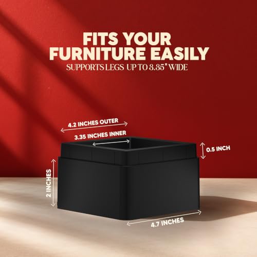 Adjustable Bed & Furniture Risers 2 Inch - Stackable Anti-Slip Pads 8-Pack