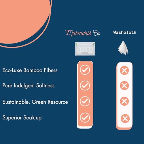 Luxury Bamboo & Turkish Cotton Face Wash Cloths Set of 6 - Soft, Absorbent & Gentle