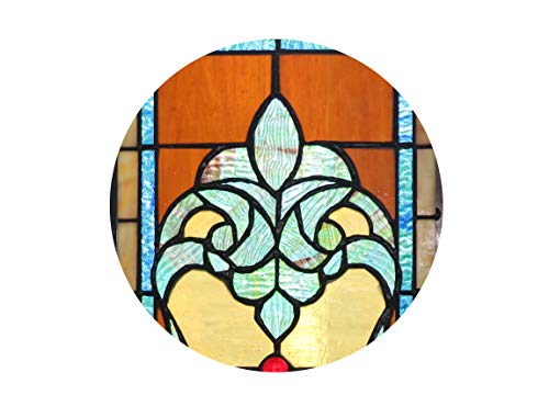 Handmade Stained Glass Window Panel | 32x9 Inch Tiffany Art