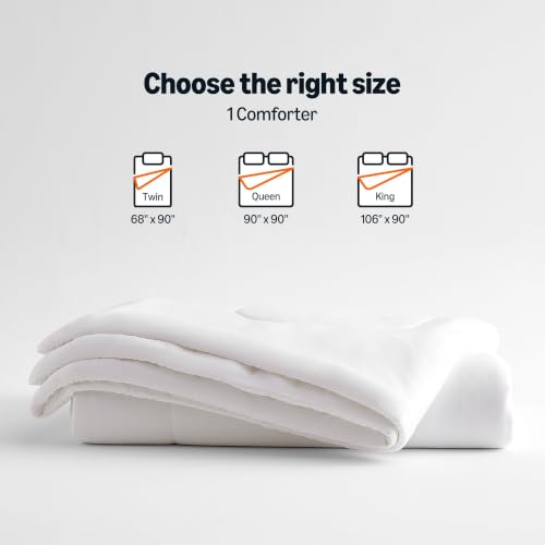 Cooling Comforter for Hot Sleepers - Lightweight All-Season Blanket, 90x90 Queen, White