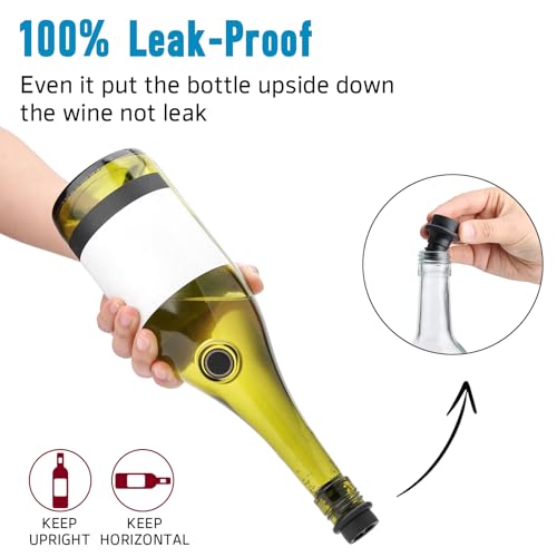 OWO Wine Vacuum Pump Set with 1 Pump & 4 Silicone Stoppers - Keeps Wine Fresh Longer