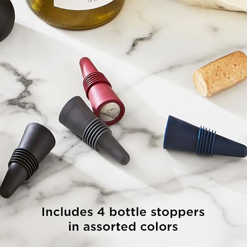 Multicolor Reusable Wine Bottle Stoppers Set of 4 - Airtight Beverage Seals