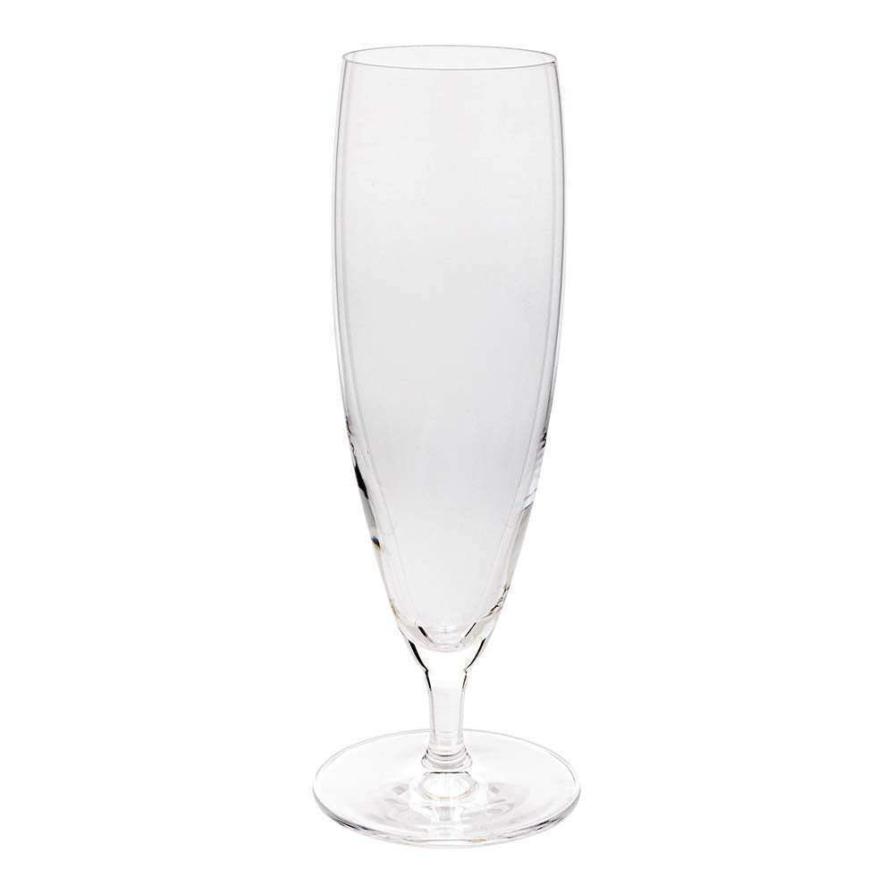 Restaurantware Voglia Nude 13 Ounce Pilsner Beer Glasses Set Of 6 Crystal Pilsner Glasses - Laser-Cut Rim Fine-Blown Crystal Stemmed Beer Glasses For Lagers Ales Or Craft Beers Dishwasher-Safe