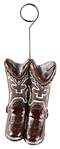 Western Cowboy Boots Photo and Balloon Holder for Rustic Party Decor