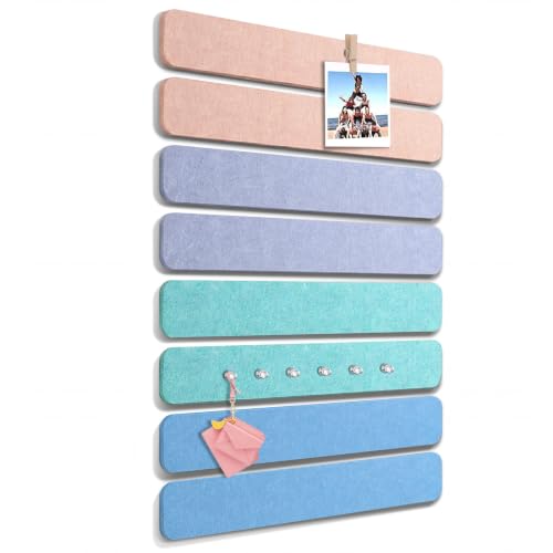 8-Pack Felt Bulletin Board Strips, 13x2 Inch Self-Adhesive Pin Boards