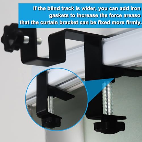 Adjustable Curtain Rod Bracket Set - No Drilling Magnetic Mount, Black