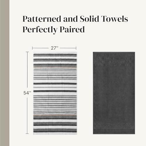 6-Piece Reversible Cotton Jacquard Towel Set - Absorbent Bath & Hand Towels