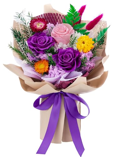 Handmade Preserved Rose Bouquet in Gift Box - Real Eternal Flowers