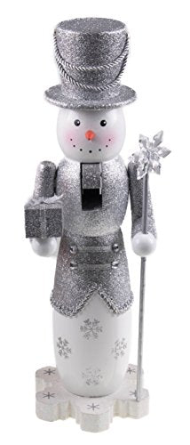 Clever Creations Snowman 14 Inch Traditional Wooden Nutcracker - Festive Christmas Décor