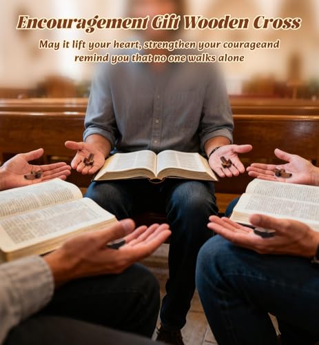 30pcs Handcrafted Walnut Wood Pocket Crosses for Prayer and Stress Relief
