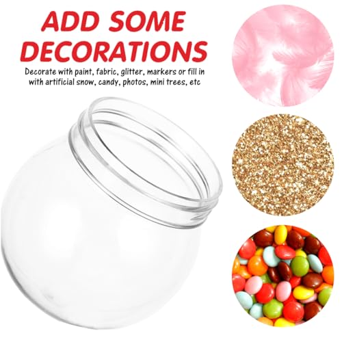 Clear Plastic DIY Snow Globes - 3-Inch Fillable Water Globes (20 Pack)