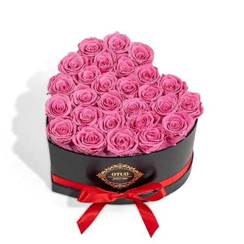 Preserved Pink Roses in Heart-Shaped Box - Lasts Up to 2 Years