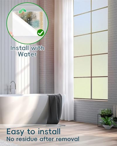 Frosted Glass Window Privacy Film - Static Cling Anti-UV Tint, 17.5" x 78.74"