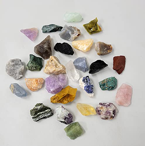 Assorted Raw Natural Rough Stones & Crystals - 1/2 lb Bulk Gemstone Mix