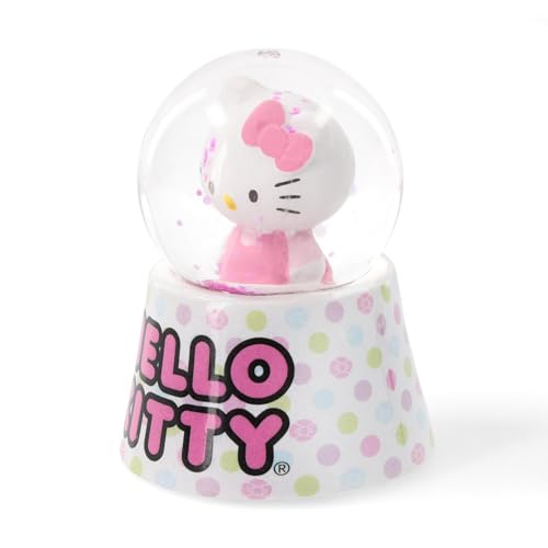 Polka Dot Mini Light-Up Snow Globe with Swirling Glitter, 3 Inches