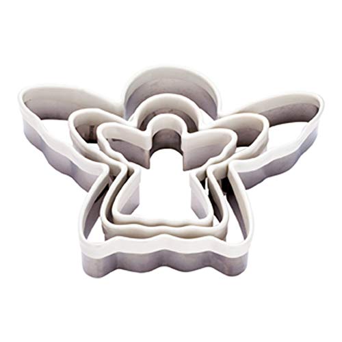 Restaurantware Angel Cookie Cutter Set with Comfort Grip - 3 Pcs, 2.5/3.5/5.5 in, Angel Variation