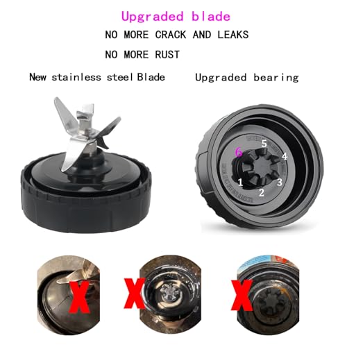 6-Fin Blender Replacement Blade and 16oz Cups Set for Select Models