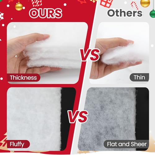 Fluffy Artificial Snow Blanket Roll - Flame Retardant Fake Snow (2 Pack)