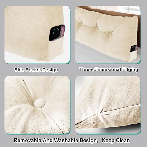 Triangular Bed Wedge Pillow - Ergonomic Backrest Cushion for Reading & Relaxing