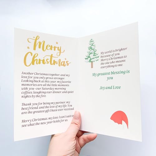 Romantic Christmas Card for Wife and Husband - Cheers to Us KT-019 with Envelope