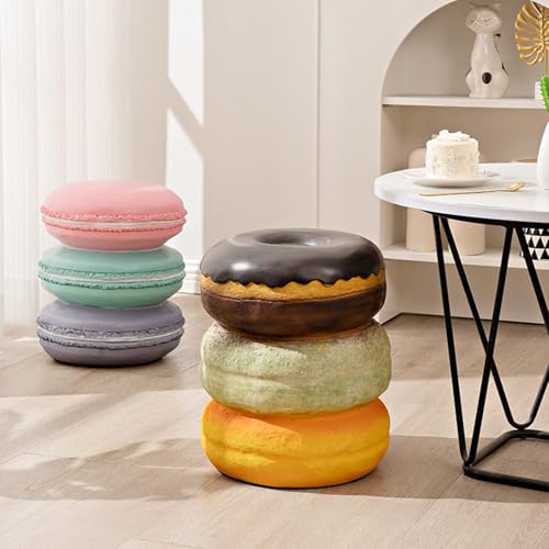Retro Food-Shaped Shoe Changing Stool - Coffee Donut Design