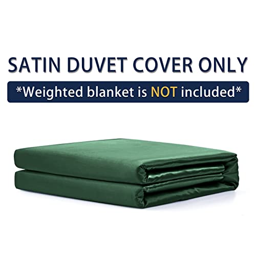 Emerald Green Satin Duvet Cover for 60" x 80" Weighted Blanket