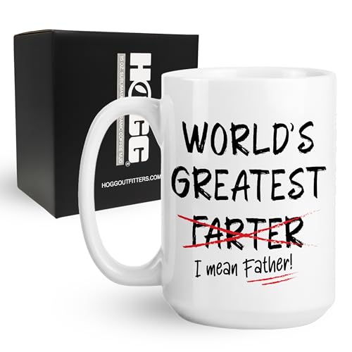 World's Greatest Farter Dad Mug 15oz - Funny Father's Day Coffee Cup, Gag Gift