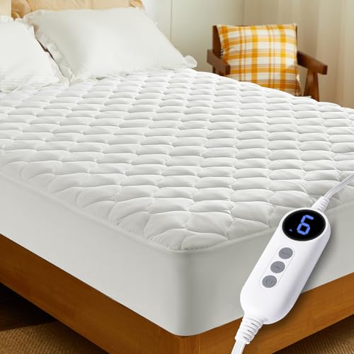 HYLEORY Twin Size Electric Heated Mattress Pad with Dual Control, Fast Heating & Auto Shut Off