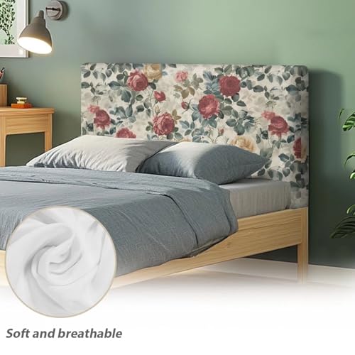 Rose Headboard Cover - Dustproof Stretch Slipcover for Queen & King Beds