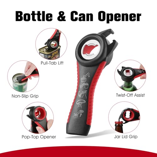 KuuCare Multi-Use Jar Opener for Seniors & Arthritis - Red