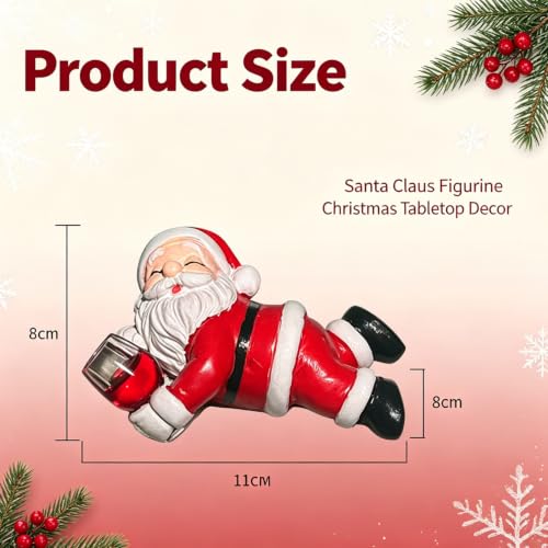 Mtruil Xmas Style 13 Santa Resin Figurine Holding Red Wine - Christmas Decor