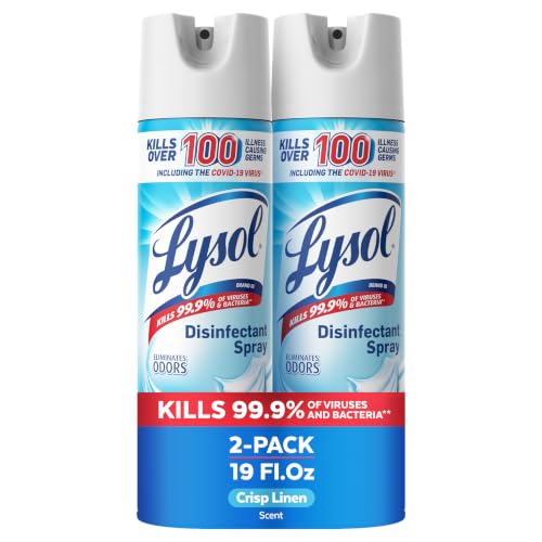 Lysol Disinfectant Spray Crisp Linen 19 Fl Oz Pack of 2