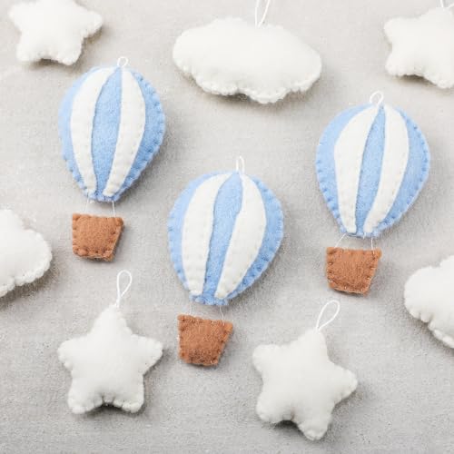 10-Piece Felt Hot Air Balloon Wall Decor Set for Baby Nursery